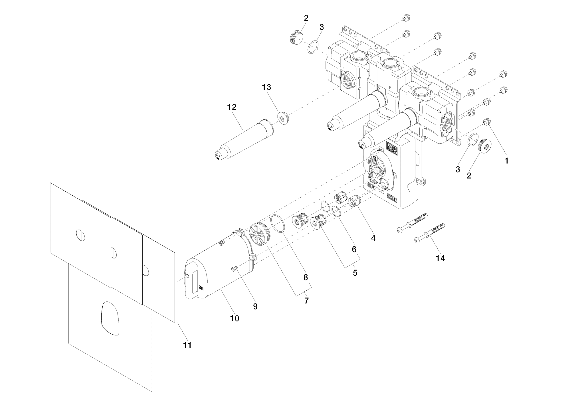 Bild von DORNBRACHT xTOOL UP-Thermostatmodul mit 3 Ventilen - #3553497090