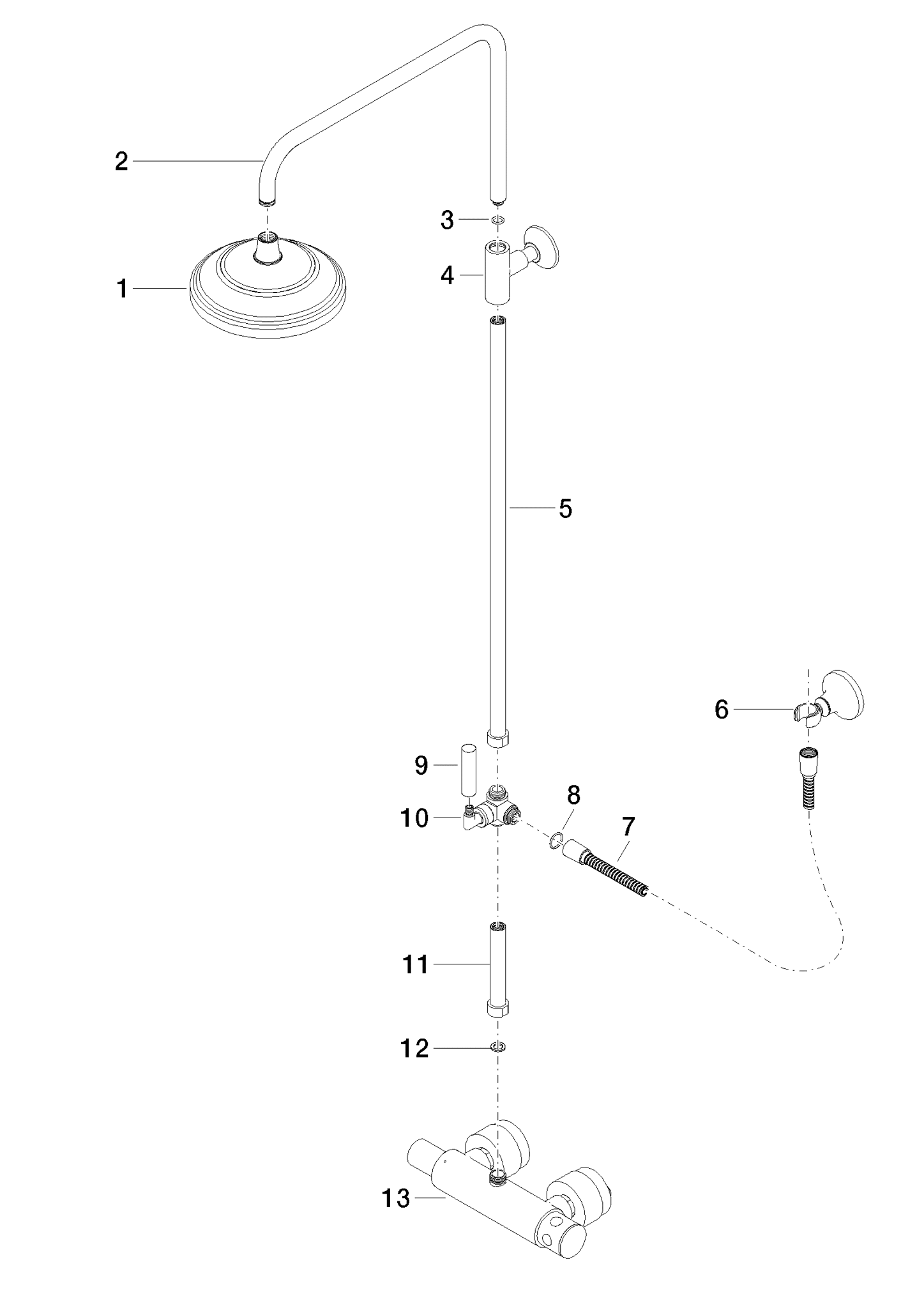 Bild von DORNBRACHT MADISON Shower Pipe mit Brause-Thermostat ohne Handbrause - Bronze gebürstet #34459360-42