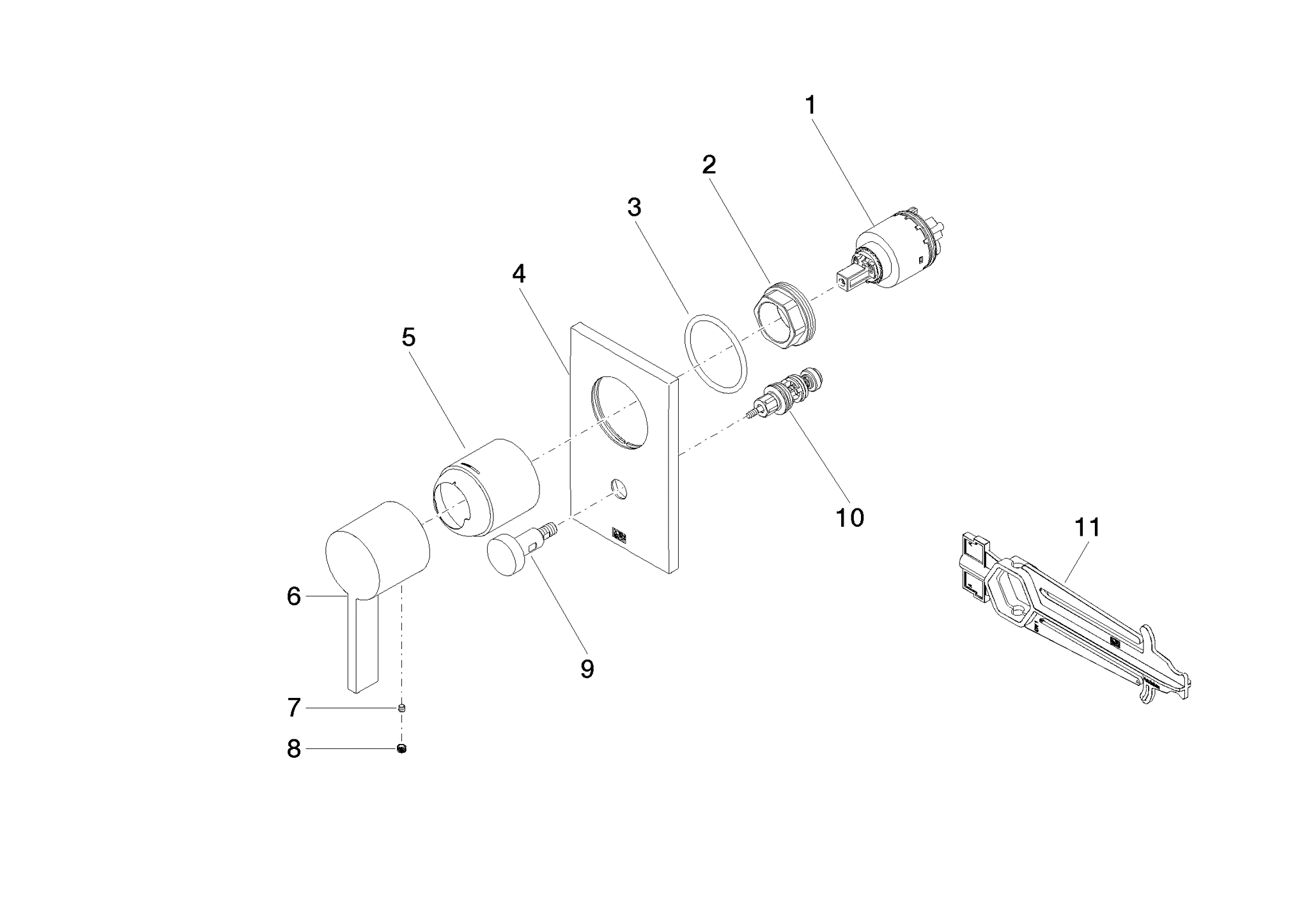 Bild von DORNBRACHT UP-Einhandbatterie mit Umstellung - Schwarz matt #36120670-33