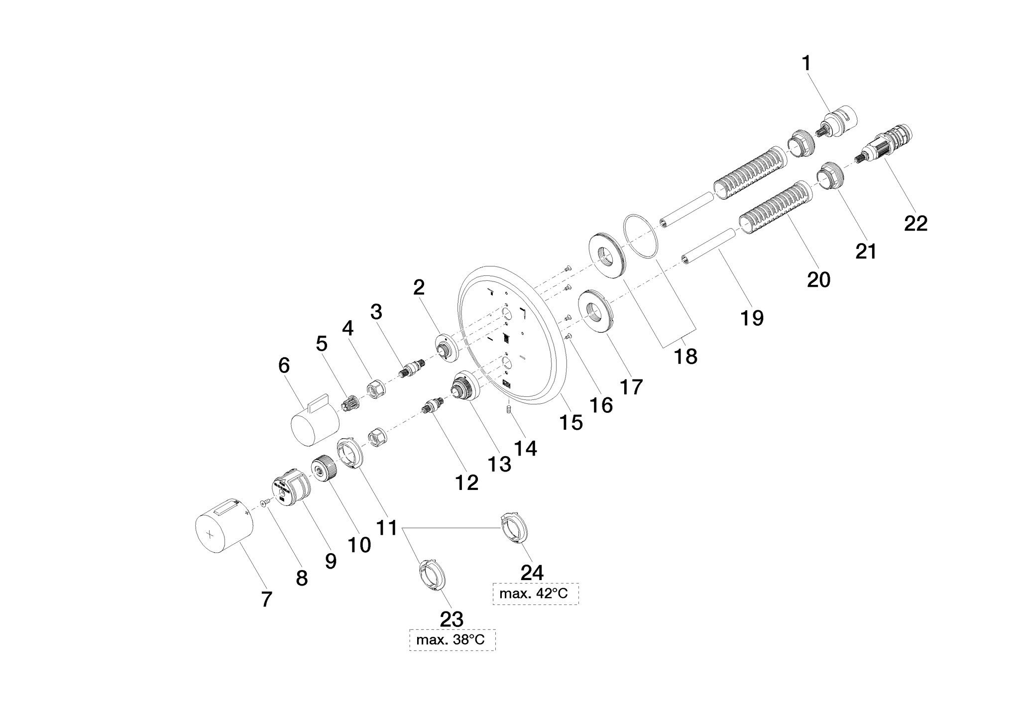 Bild von DORNBRACHT MADISON UP-Thermostat mit Dreiwege-Mengenregulierung - Bronze gebürstet #36427977-42