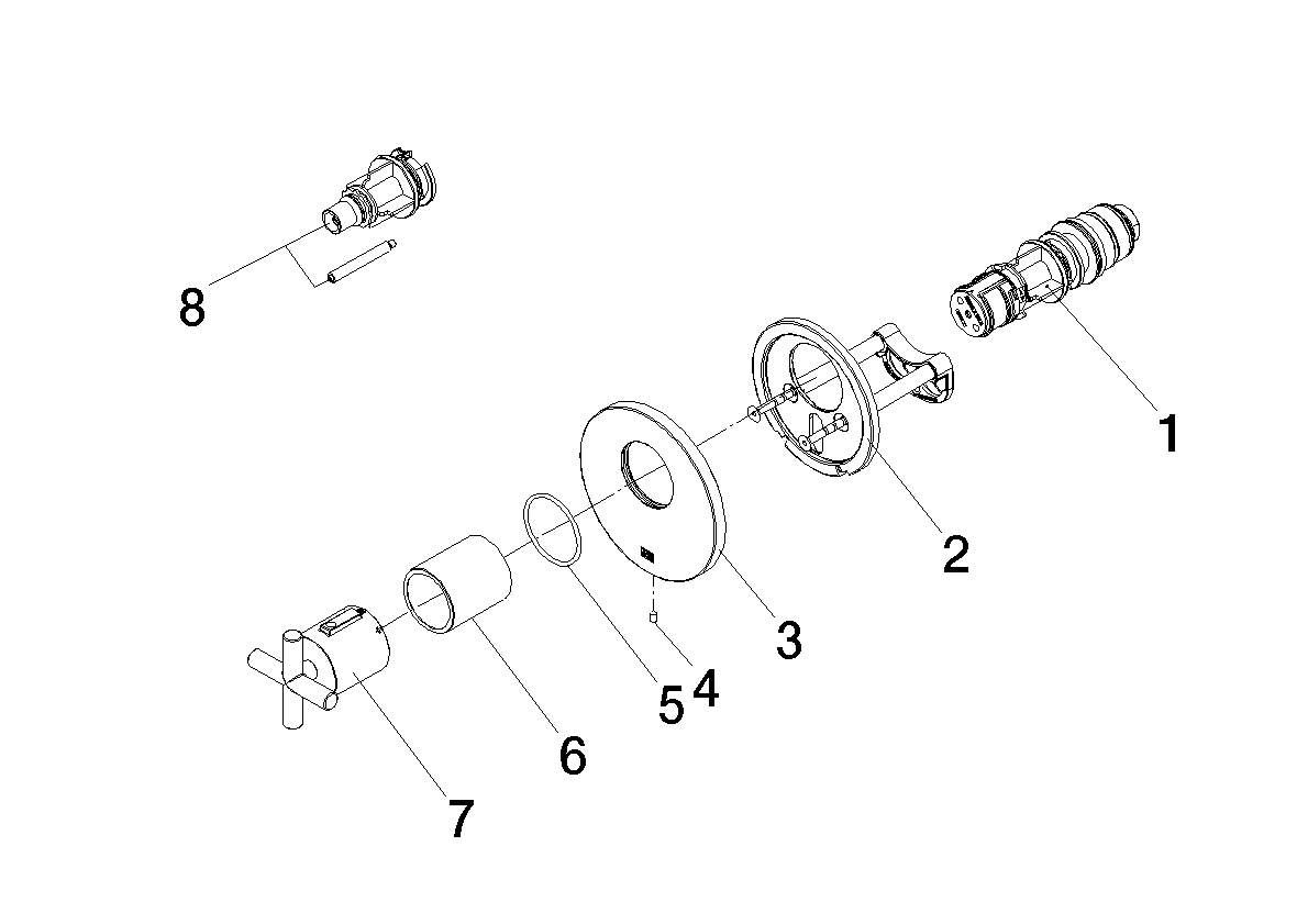 Bild von DORNBRACHT TARA xTOOL UP-Thermostat ohne Mengenregulierung 1/2" - Bronze gebürstet #36501892-42