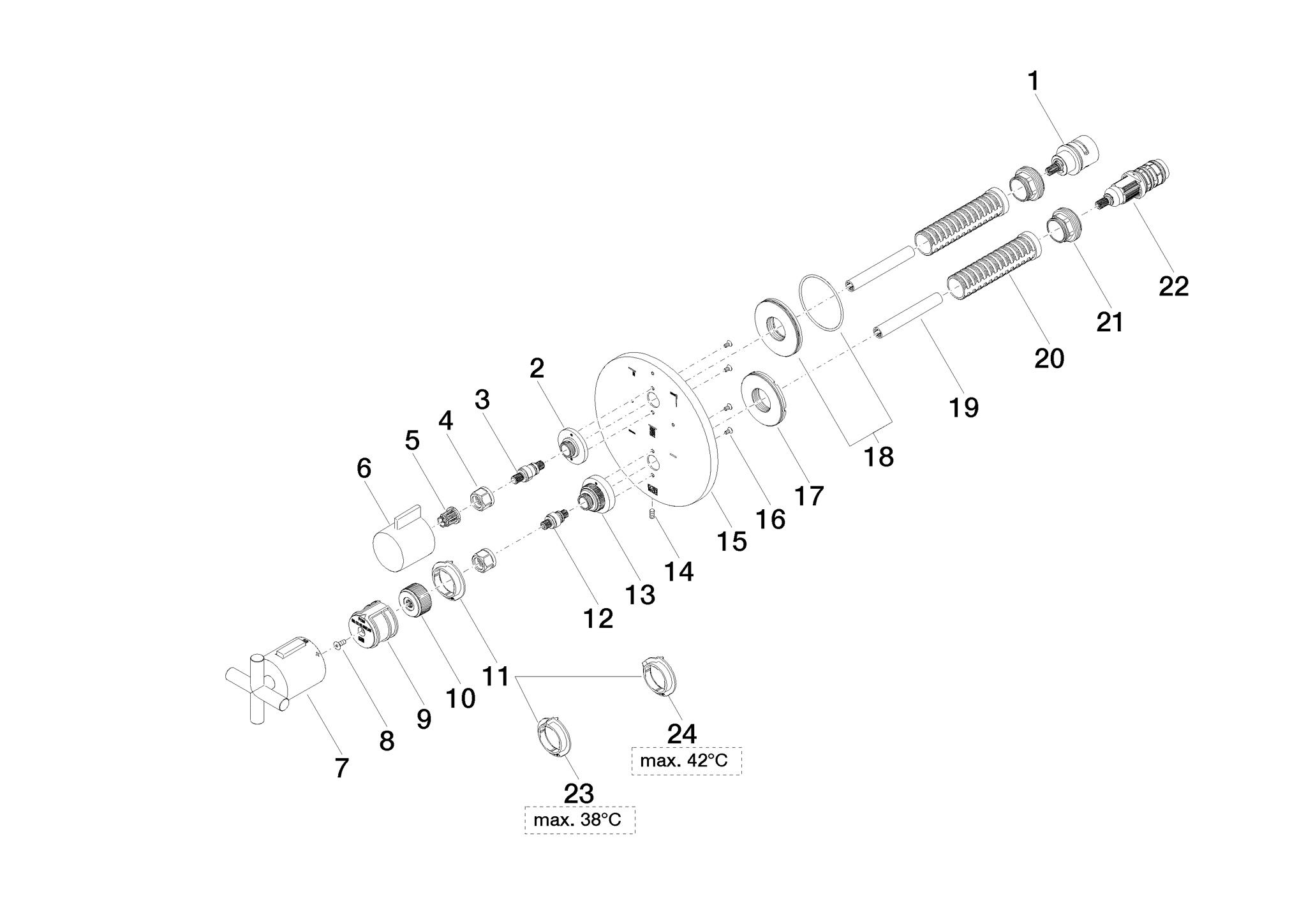 Bild von DORNBRACHT TARA UP-Thermostat mit Dreiwege-Mengenregulierung - Bronze gebürstet #36427892-42