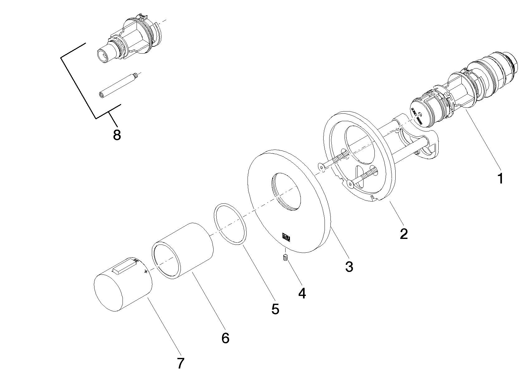 Bild von DORNBRACHT xTOOL UP-Thermostat ohne Mengenregulierung 3/4" - Bronze gebürstet #36503979-42