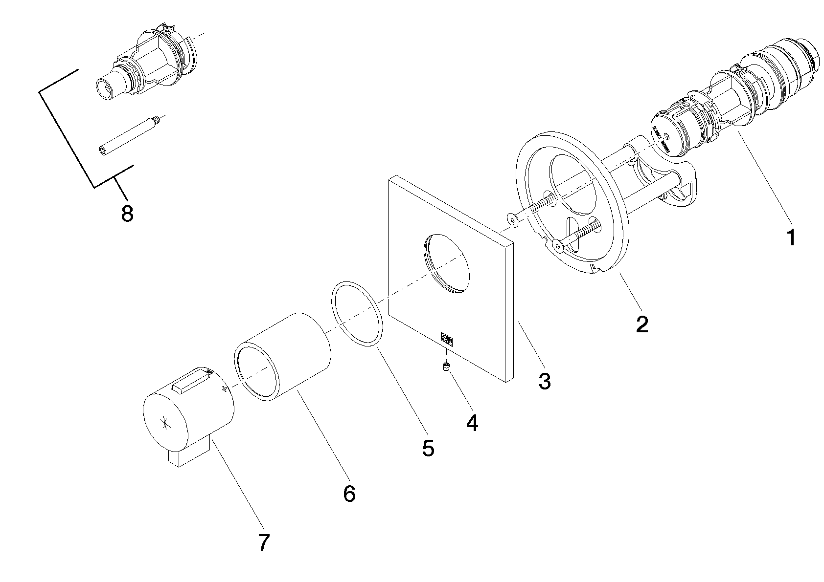 Bild von DORNBRACHT xTOOL UP-Thermostat ohne Mengenregulierung 1/2" - Light Gold gebürstet #36501985-27