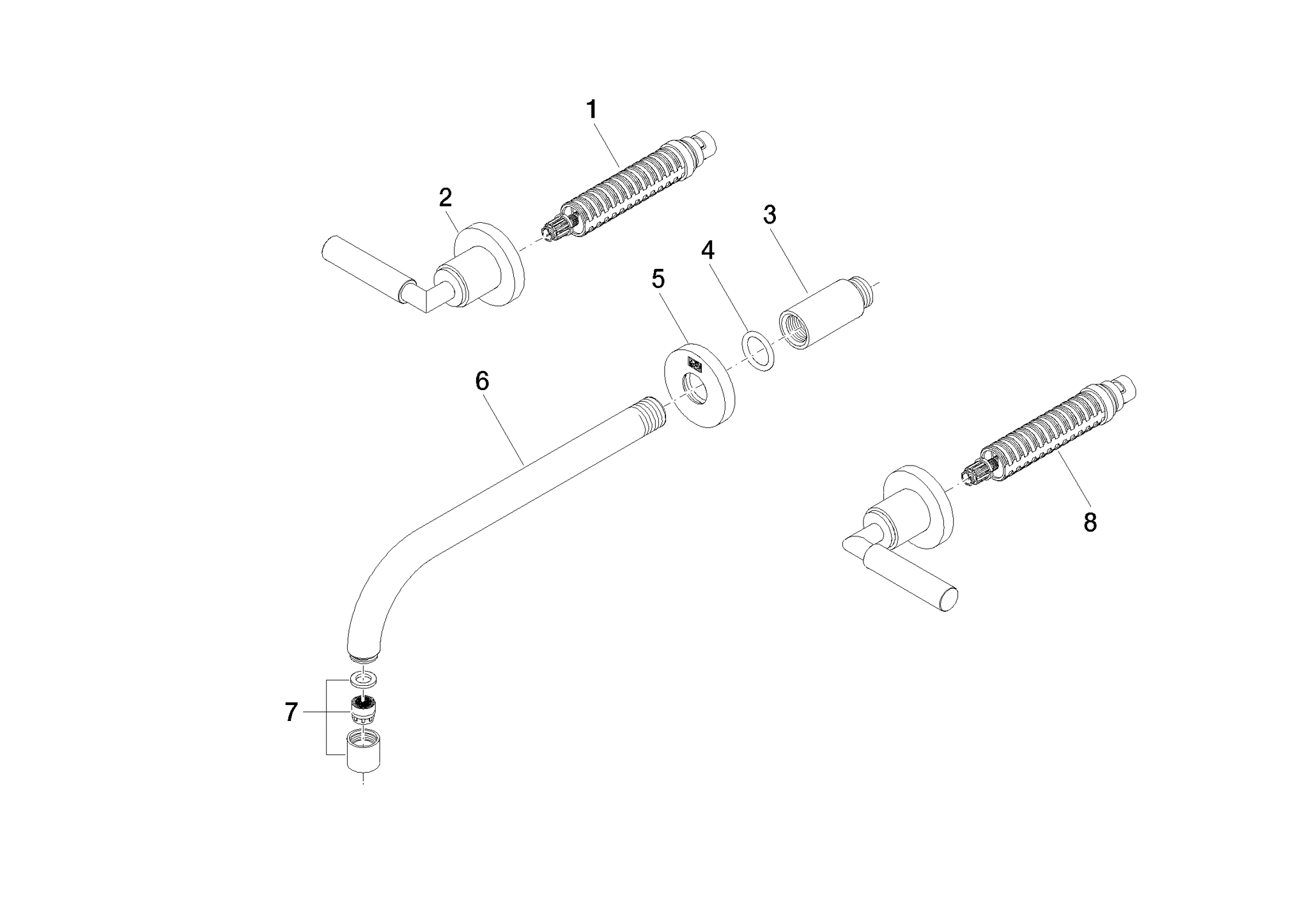 Bild von DORNBRACHT TARA Waschtisch-Wandbatterie ohne Ablaufgarnitur - Bronze gebürstet #36717882-42