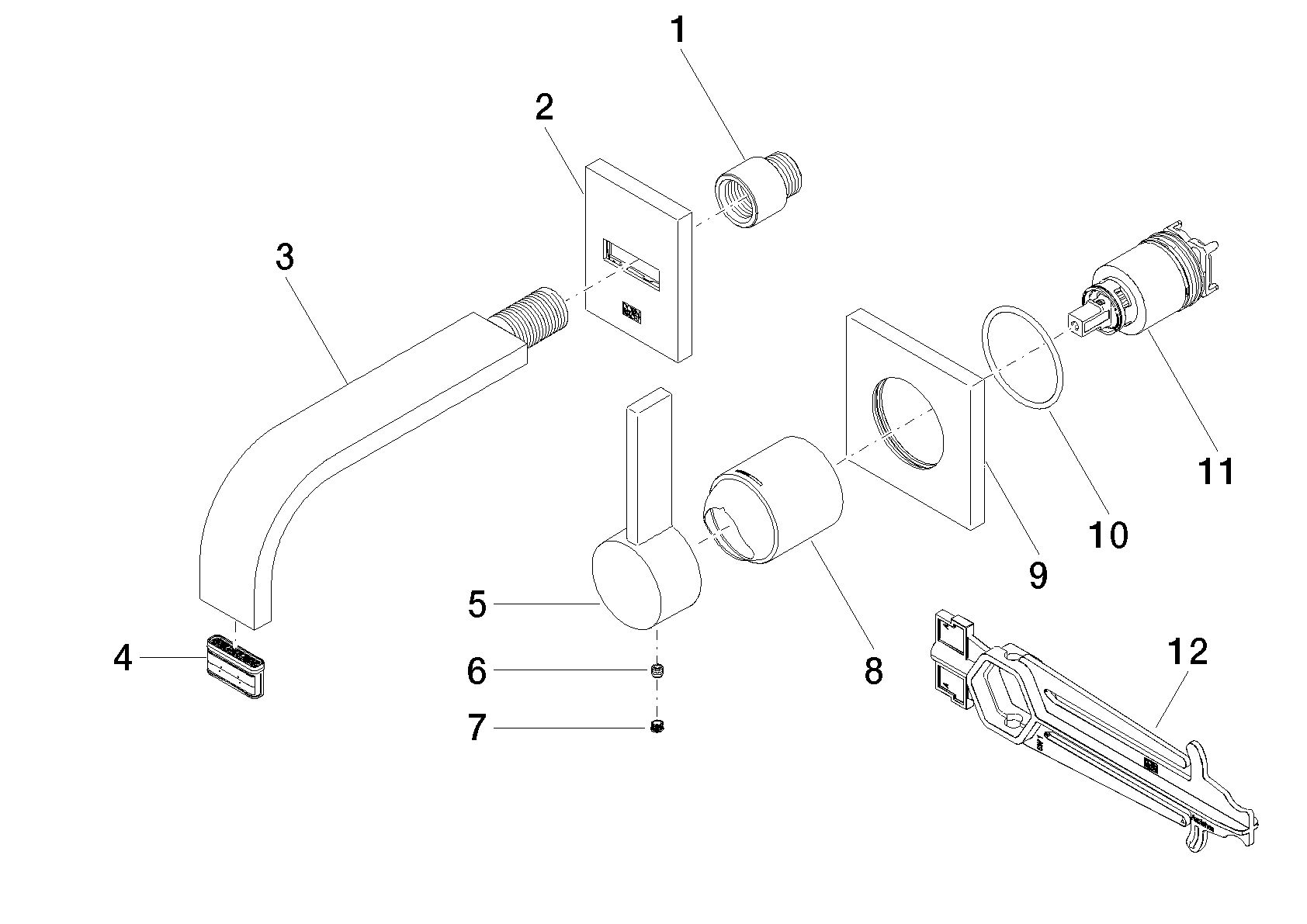 Bild von DORNBRACHT MEM Waschtisch-Wand-Einhandbatterie ohne Ablaufgarnitur - Bronze gebürstet #36860782-42