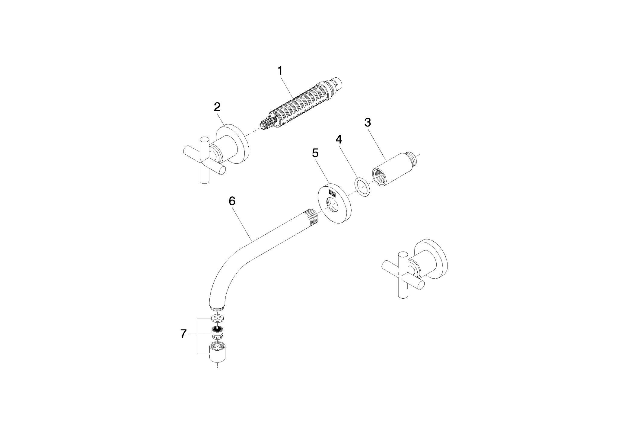 Bild von DORNBRACHT TARA Waschtisch-Wandbatterie ohne Ablaufgarnitur - Bronze gebürstet #36707892-42
