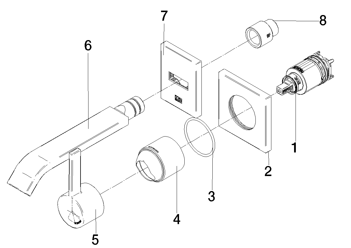 Bild von DORNBRACHT IMO Waschtisch-Wand-Einhandbatterie ohne Ablaufgarnitur - Chrom gebürstet #36861671-93