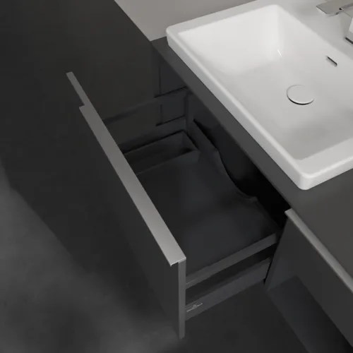 Bild von VILLEROY BOCH Subway 3.0 Waschbeckenunterschrank, 2 Auszüge, 1001 x 423 x 516 mm, Graphite / Graphite #C57200VR