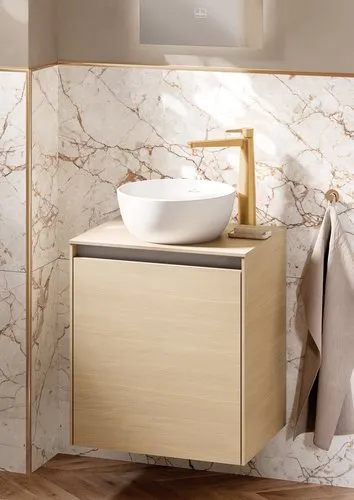 Bild von VILLEROY BOCH Conum Einhebel-Waschtischarmatur erhöht mit Push-Open-Ablaufgarnitur, Brushed Gold #TVW12700500076