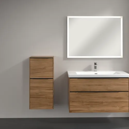 Obrázek VILLEROY BOCH Boční skříňka Subway 3.0, 1 zásuvka, 1 dvířka, 400 x 860 x 362 mm, dub Kansas / dub Kansas #C59401RH