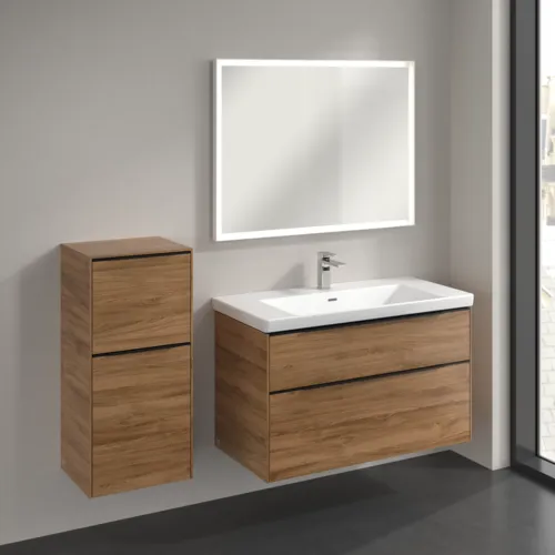 Obrázek VILLEROY BOCH Boční skříňka Subway 3.0, 1 zásuvka, 1 dvířka, 400 x 860 x 362 mm, dub Kansas / dub Kansas #C59401RH