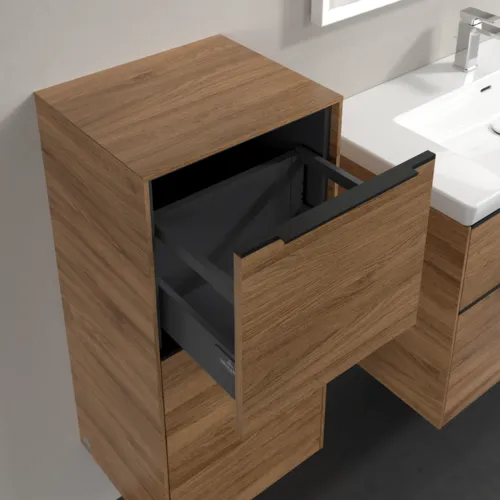 Obrázek VILLEROY BOCH Boční skříňka Subway 3.0, 1 zásuvka, 1 dvířka, 400 x 860 x 362 mm, dub Kansas / dub Kansas #C59401RH