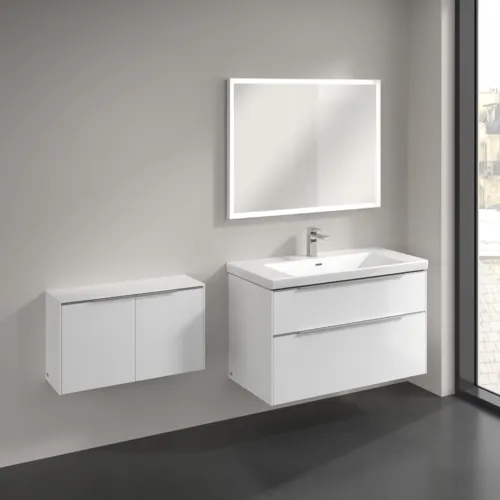 Picture of VILLEROY BOCH Subway 3.0 Sideboard, 2 doors, 728 x 423 x 256 mm, Brilliant White / Brilliant White #C60000VE