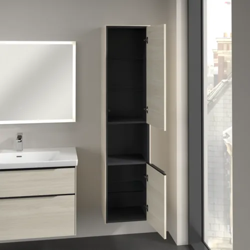 Bild von VILLEROY BOCH Subway 3.0 Hochschrank, 2 Türen, 400 x 1710 x 362 mm, White Oak / White Oak #C58901AA