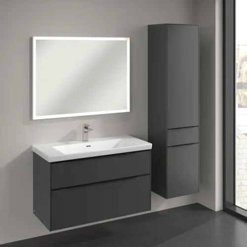Bild von VILLEROY BOCH Subway 3.0 Hochschrank, 2 Türen, 1 Auszug, 400 x 1710 x 362 mm, Graphite / Graphite #C59101VR