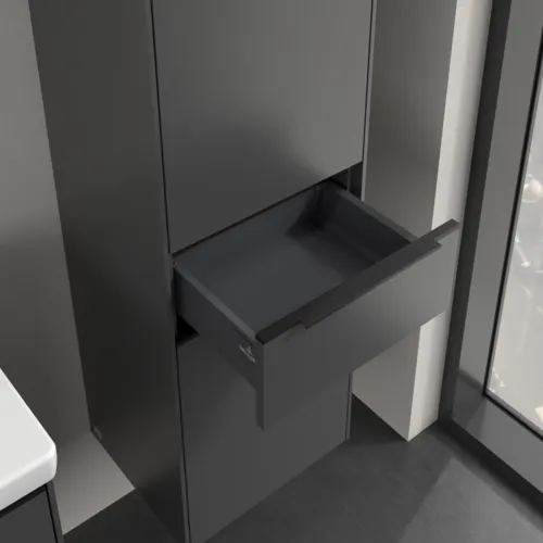 Bild von VILLEROY BOCH Subway 3.0 Hochschrank, 2 Türen, 1 Auszug, 400 x 1710 x 362 mm, Graphite / Graphite #C59101VR