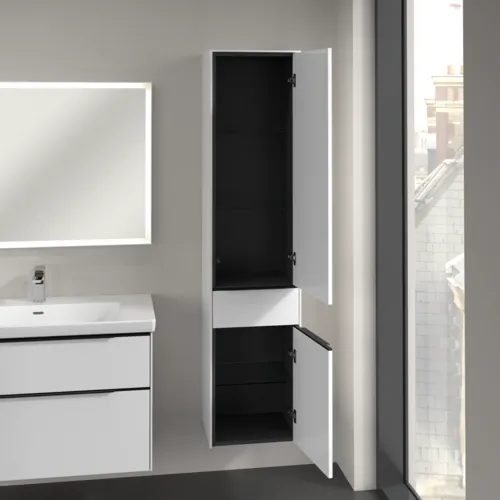 Bild von VILLEROY BOCH Subway 3.0 Hochschrank, 2 Türen, 1 Auszug, 400 x 1710 x 362 mm, Brilliant White / Brilliant White #C59101VE