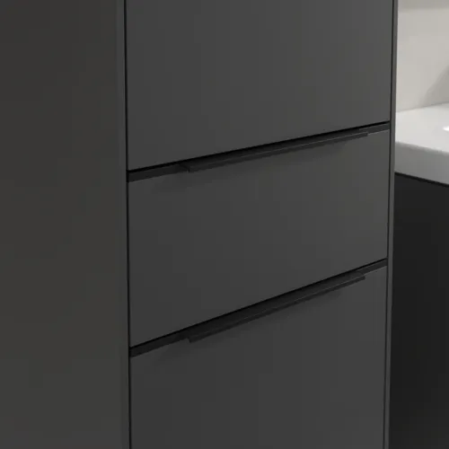 Bild von VILLEROY BOCH Subway 3.0 Hochschrank, 2 Türen, 1 Auszug, 400 x 1710 x 362 mm, Graphite / Graphite #C59001VR