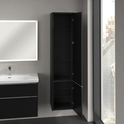 Bild von VILLEROY BOCH Subway 3.0 Hochschrank, 2 Türen, 400 x 1710 x 362 mm, Volcano Black / Volcano Black #C58700VL