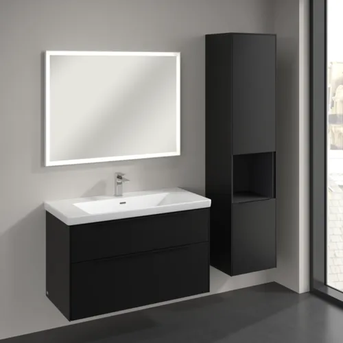 Bild von VILLEROY BOCH Subway 3.0 Hochschrank, 2 Türen, 400 x 1710 x 362 mm, Volcano Black / Volcano Black #C58901VL