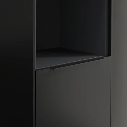 Bild von VILLEROY BOCH Subway 3.0 Hochschrank, 2 Türen, 400 x 1710 x 362 mm, Volcano Black / Volcano Black #C58901VL
