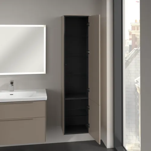 Bild von VILLEROY BOCH Subway 3.0 Hochschrank, 2 Türen, 400 x 1710 x 362 mm, Taupe / Taupe #C58702VM