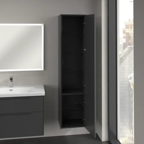 Bild von VILLEROY BOCH Subway 3.0 Hochschrank, 2 Türen, 400 x 1710 x 362 mm, Graphite / Graphite #C58702VR