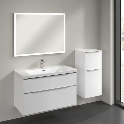 Bild von VILLEROY BOCH Subway 3.0 Seitenschrank, 1 Auszug, 1 Tür, 400 x 860 x 362 mm, Pure White / Pure White #C59500VF