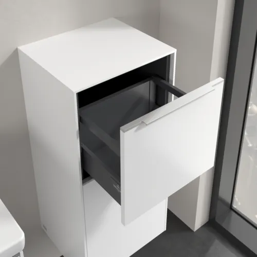 Bild von VILLEROY BOCH Subway 3.0 Seitenschrank, 1 Auszug, 1 Tür, 400 x 860 x 362 mm, Pure White / Pure White #C59500VF