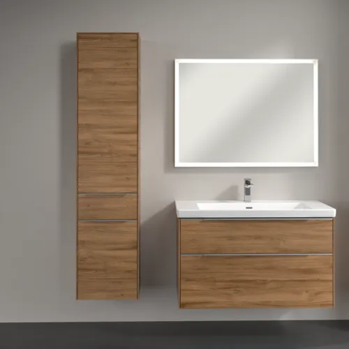 Bild von VILLEROY BOCH Subway 3.0 Hochschrank, 2 Türen, 1 Auszug, 400 x 1710 x 362 mm, Kansas Oak / Kansas Oak #C59000RH