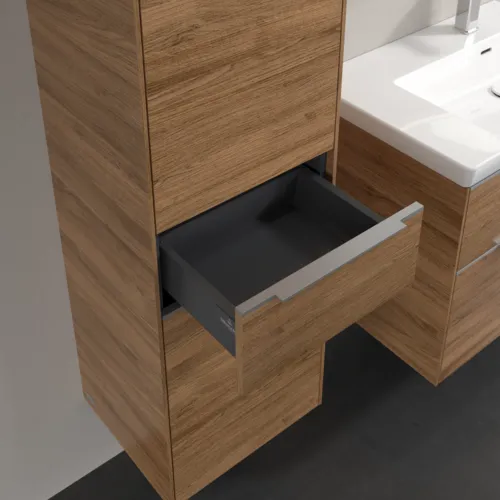 Bild von VILLEROY BOCH Subway 3.0 Hochschrank, 2 Türen, 1 Auszug, 400 x 1710 x 362 mm, Kansas Oak / Kansas Oak #C59000RH