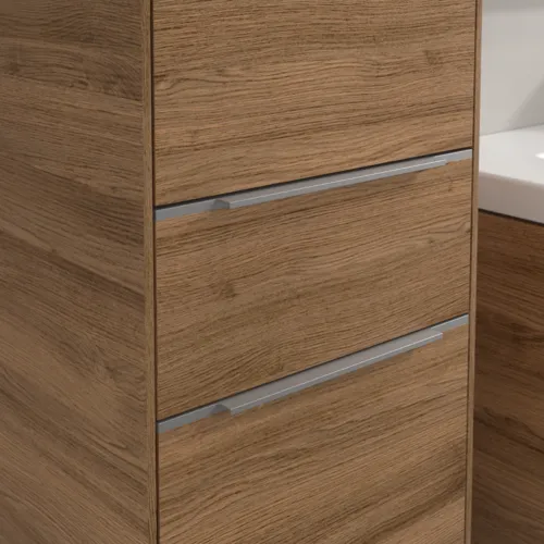 Bild von VILLEROY BOCH Subway 3.0 Hochschrank, 2 Türen, 1 Auszug, 400 x 1710 x 362 mm, Kansas Oak / Kansas Oak #C59000RH