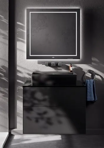Bild von VILLEROY BOCH Memento 2.0 Waschbecken, 600 x 420 x 135 mm, Pure Black CeramicPlus, ohne Überlauf, Unterseite geschliffen #4A226FR7