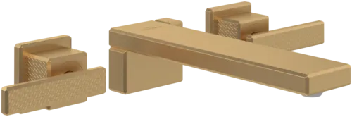Bild von VILLEROY BOCH Mettlach Dreiloch-Waschtischarmatur ohne Ablaufgarnitur, Brushed Gold #TVW12600400076
