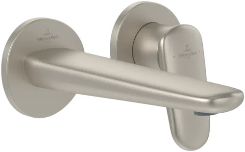 Bild von VILLEROY BOCH Antao Zweiloch-Einhebel-Waschtischarmatur ohne Ablaufgarnitur, Brushed Nickel Matt #TVW11100200064