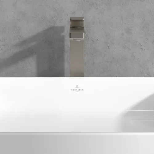Bild von VILLEROY BOCH Architectura Square Einhebel-Waschtischarmatur erhöht mit Push-Open-Ablaufgarnitur, Brushed Nickel Matt #TVW12500200064
