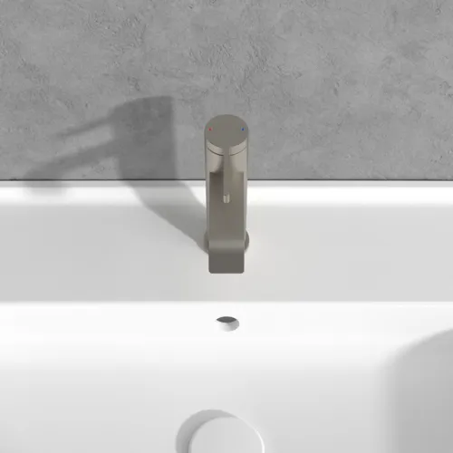 Bild von VILLEROY BOCH Dawn Einhebel-Waschtischarmatur ohne Ablaufgarnitur, Brushed Nickel Matt #TVW10610315264