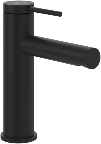 Bild von VILLEROY BOCH Loop & Friends Einhebel-Waschtischarmatur mit Zugstangen- Ablaufgarnitur, Matt Black #TVW106102153K5