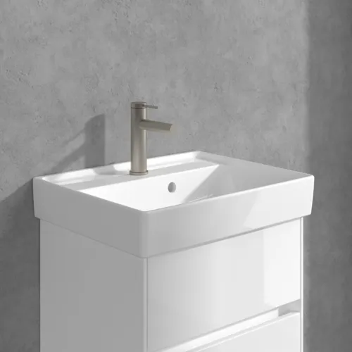 Bild von VILLEROY BOCH Loop & Friends Einhebel-Waschtischarmatur mit Zugstangen- Ablaufgarnitur, Brushed Nickel Matt #TVW10610215364