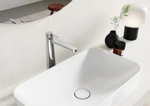 Bild von VILLEROY BOCH Conum Einhebel-Waschtischarmatur erhöht mit Push-Open-Ablaufgarnitur, Chrom #TVW12700500061