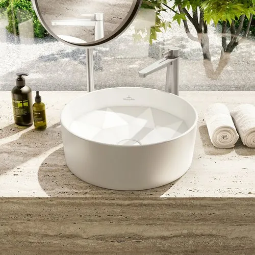 Bild von VILLEROY BOCH Conum Einhebel-Waschtischarmatur erhöht mit Push-Open-Ablaufgarnitur, Brushed Nickel Matt #TVW12700500064