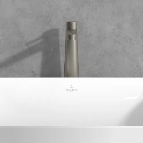 Bild von VILLEROY BOCH Conum Einhebel-Waschtischarmatur erhöht mit Push-Open-Ablaufgarnitur, Brushed Nickel Matt #TVW12700500064