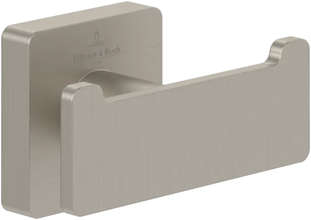 Bild von VILLEROY BOCH Elements - Striking Doppel-Handtuchhaken, 80 x 44 x 45 mm, Brushed Nickel Matt #TVA15201200064
