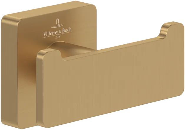 Bild von VILLEROY BOCH Elements - Striking Doppel-Handtuchhaken, 80 x 44 x 45 mm, Brushed Gold #TVA15201200076