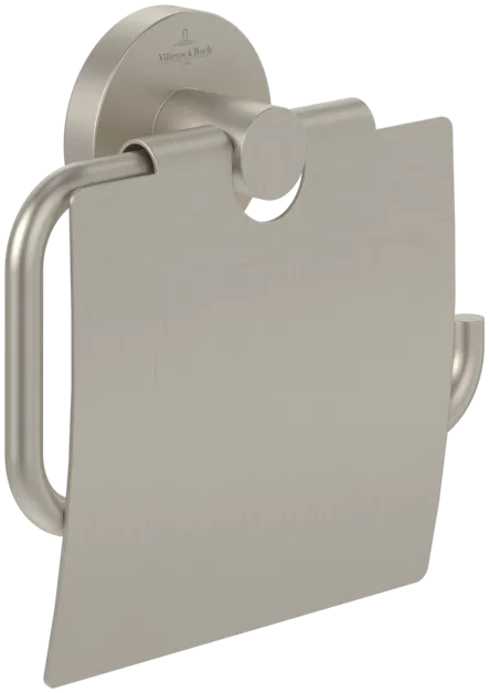 Bild von VILLEROY BOCH Elements - Tender Toilettenpapierhalter mit Deckel, 134 x 38 x 132 mm, Brushed Nickel Matt #TVA15101300064