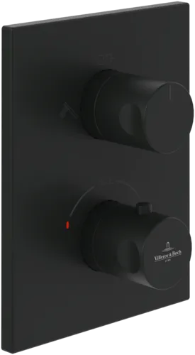 Bild von VILLEROY BOCH Universal Taps & Fittings Unterputz-Thermostat mit Zweiwege-Mengenregulierung für Dusche Eckig, Matt Black #TVD000653000K5