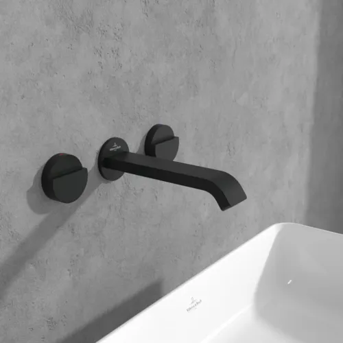 Bild von VILLEROY BOCH Dawn Dreiloch-Waschtischarmatur ohne Ablaufgarnitur, Matt Black #TVZ106002000K5