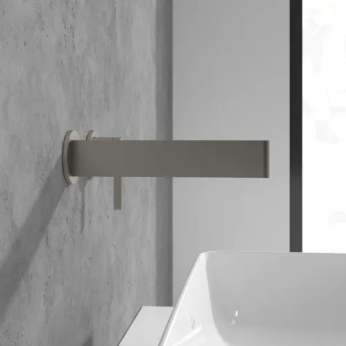 Bild von VILLEROY BOCH Dawn Einhebel-Waschtischarmatur ohne Ablaufgarnitur, Brushed Nickel Matt #TVZ10600700064