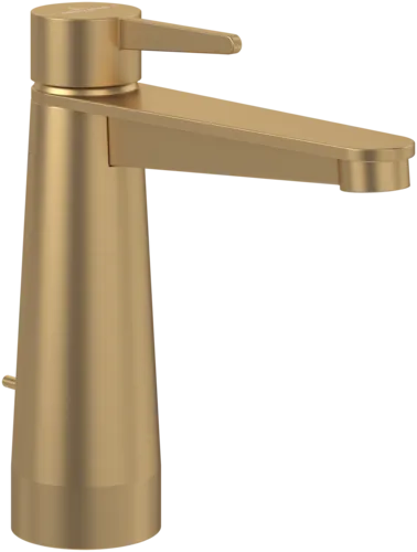 Bild von VILLEROY BOCH Conum Einhebel-Waschtischarmatur mit Zugstangen- Ablaufgarnitur, Brushed Gold #TVW12700300076